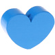 Houten kraal Mini-hart middenblauw effen ''babyproof''