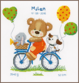 Telpakket fietsend beertje