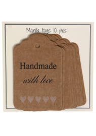 Go Handmade Papieren labels - Manila tags Handmade with Love