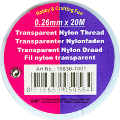 Transparant Nylon draad 0,26mm x 20meter
