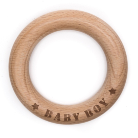 Durable Houten bijtring  70mm x 10mm * Babyboy *