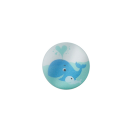 Polyester knoop met Walvis 18mm Blue