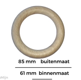 Houten beuken ring 85mm x 12mm