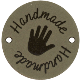 Durable Leren labels rond 3,5cm - Handmade per 2 stuks
