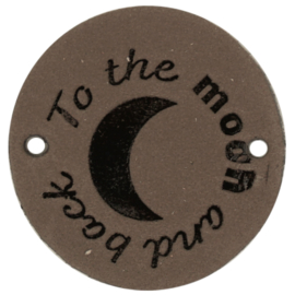 Durable Leren labels rond 3,5cm -To the moon and back per 2 stuks