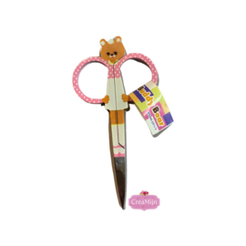 Borduurschaar met Buddy Bear 10 cm Roze