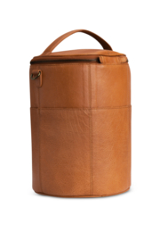 Muud Saturn XL leren tas voor handwerkprojecten 28xØ21cm - Whiskey kleur