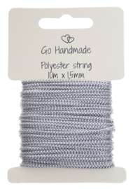 Go Handmade Polyesterkoord 1,5 mm Grey - 10 meter
