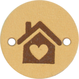 Durable Leren labels rond 2cm - Home per 2 stuks