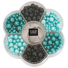 Rico set parelkralen Renaissance Turquoise 443 delig