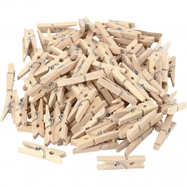 Mini Wasknijpers berkehout 30 x 3mm ±100stuks