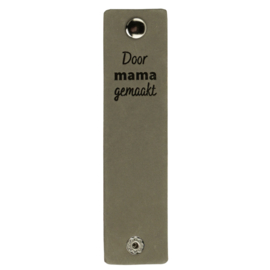 Durable Rechthoekige leren labels met drukknoop van 12 x 3 cm - Door Mama gemaakt per 2 stuks