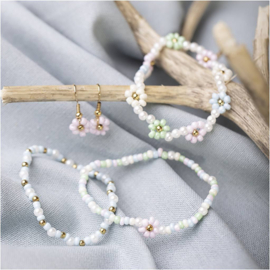 Mini hobbyset Sieraden voor 3 Elastische armbanden en 1 setje oorbellen