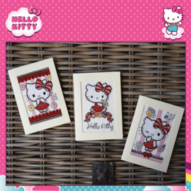 Wenskaart Hello Kitty Flowert Cuteness set van 3