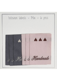 Go Handmade stoffen label"Handmade" Mix - 6 stuks