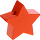 Houten kraal Mini-ster oranje effen ''babyproof''
