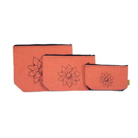 Della Q Ritsetui linnen-mesh set S-M-L coral- 1x3st