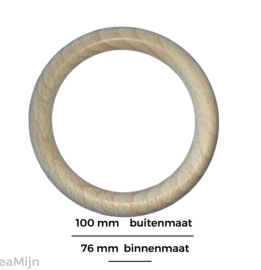 Houten beuken ring 100mm x 13mm