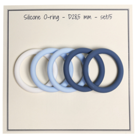 Siliconen O-Ring  (blauwe set van 5) Go Handmade