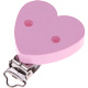 Speenclip Hout Hart effen gekleurd BabyRoze "babyproof"