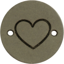 Durable Leren labels rond 2cm - Heart - Hart per 2 stuks