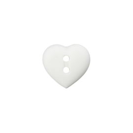 Polyester hartjes knoop 12mm wit