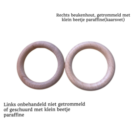 Houten beuken ring  70mm x 10mm - onbehandeld