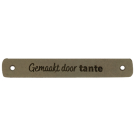 Durable leren aannaaibandje 7x1 cm - Gemaakt door Tante per 2 stuks