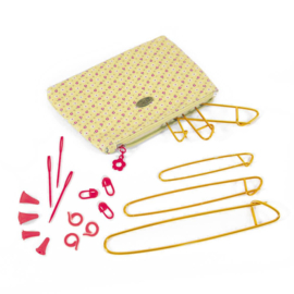 DMC Etui met brei-en haakaccessoires - geel