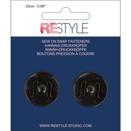 Restyle aannaaidrukknopen 25mm - 2 stuks per kaartje