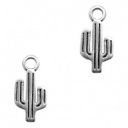 Bedel cactus antiek zilver (nikkelvrij)