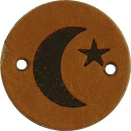 Durable Leren labels rond 2cm - Moon per 2 stuks