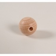 Blanke houten kraal 35 mm