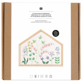 Rico borduurpakket "Bloemenweide in huis"