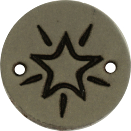 Durable Leren labels rond 2cm - Star per 2 stuks