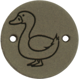 Durable Leren labels rond 2cm - Duck per 2 stuks
