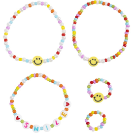 Mini hobbyset sieraden - Armband en ring - smile