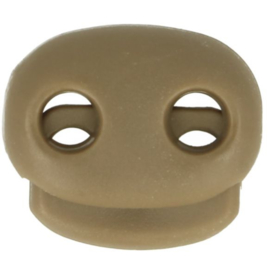 Koordstopper tweegaats ±22x20mm 837 Taupe