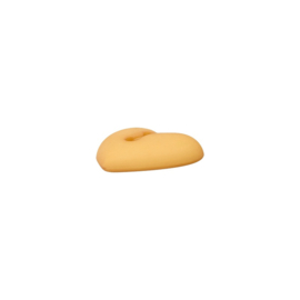 Polyester hartjes knoop 12mm Curry/mustard