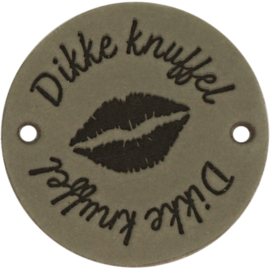 Durable Leren labels rond 3,5cm -Dikke Knuffel per 2 stuks