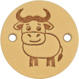 Durable Leren labels rond 2cm - Cow per 2 stuks