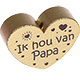 Houten kraal ''ik hou van papa'' goud ''babyproof''