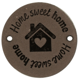 Durable Leren labels rond 3,5cm -Home Sweet Home per 2 stuks