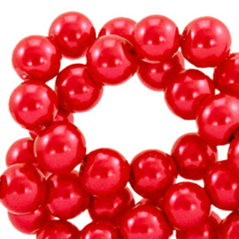 30  Glas Parels cherry red - 8mm