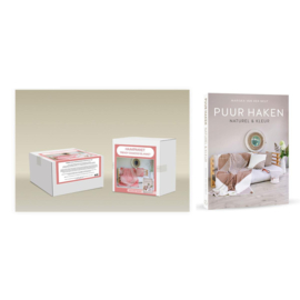 Haakpakket Trendy Diamond Puur Haken plaid met boek - roze