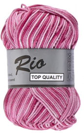 Lammy Yarns Rio katoen multi kleur 630 fuchsiaroze mengeling