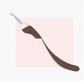 Addi Swing haaknaald 5,0 mm Bruin - versie 2