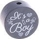 Houten kraal ''It's a Boy'' antraciet ''babyproof''