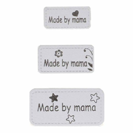 Opry Skai-leren Label Made by mama -grijs  3 labels