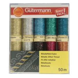Gutermann 10 kleuren metallic garen